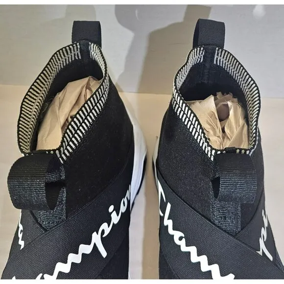 Champion Men's Black/White/Red Rally Crossover  Slip-On Causual Breathable