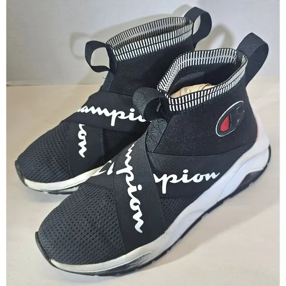 Champion Men's Black/White/Red Rally Crossover  Slip-On Causual Breathable