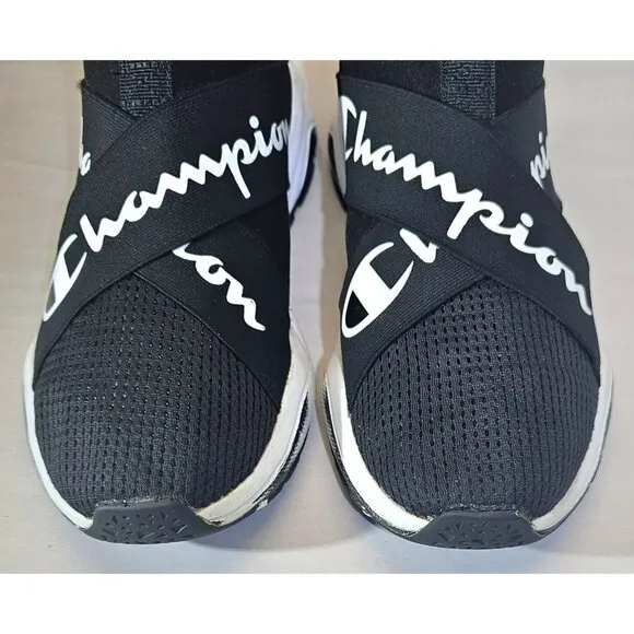Champion Men's Black/White/Red Rally Crossover  Slip-On Causual Breathable