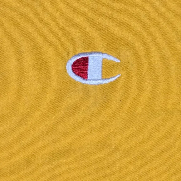 Champion Reverse Weave Sweatshirt Mens Large Yellow Gold Mustard EUC