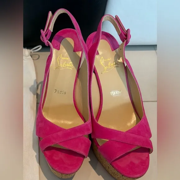 Christian Louboutin Pink Suede Shoes Size 41, US 10