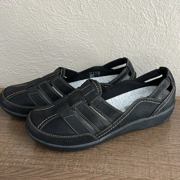 Clarks Cloudsteppers Sillian Stork Women's Shoes, Size 8 Wide, Black