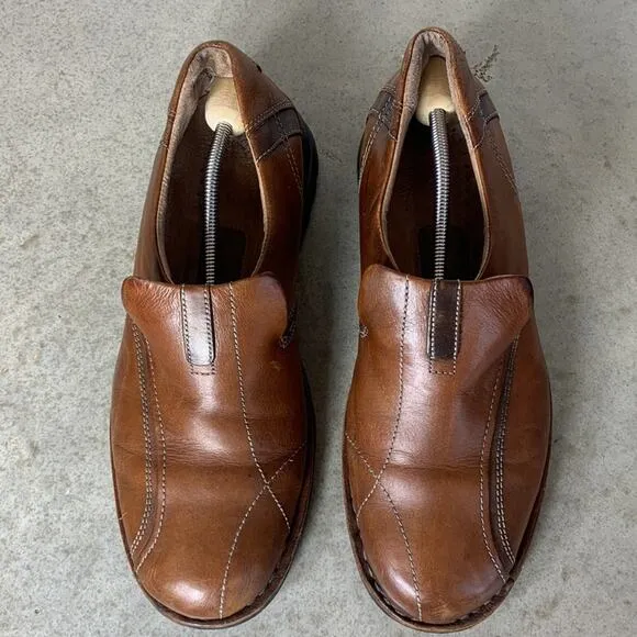 Clarks Escalade Step Sienna Brown Leather Slip On Shoe 12M