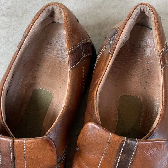 Clarks Escalade Step Sienna Brown Leather Slip On Shoe 12M