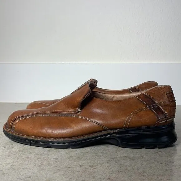 Clarks Escalade Step Sienna Brown Leather Slip On Shoe 12M