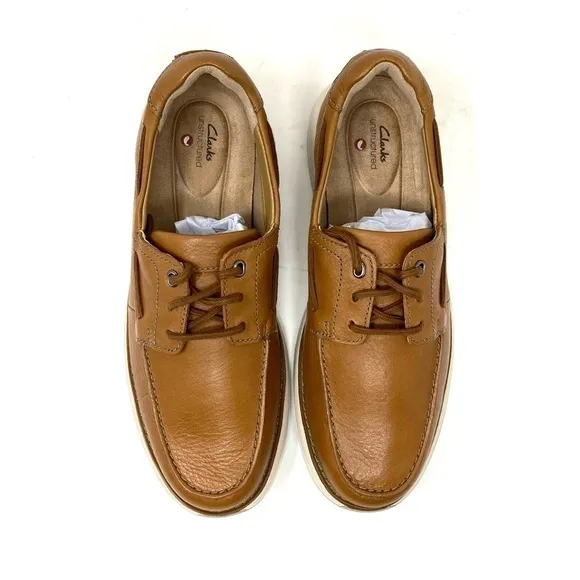 CLARKS - MENS UN PILOT LACE SHOES Tan leather