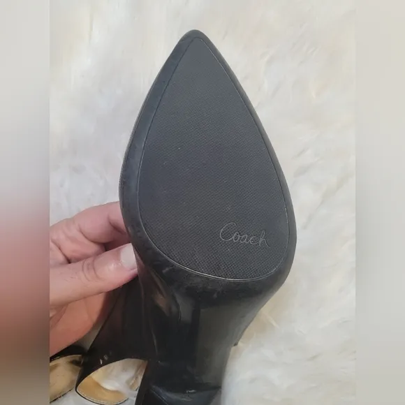 Coach Elegant Black Slingback Heels