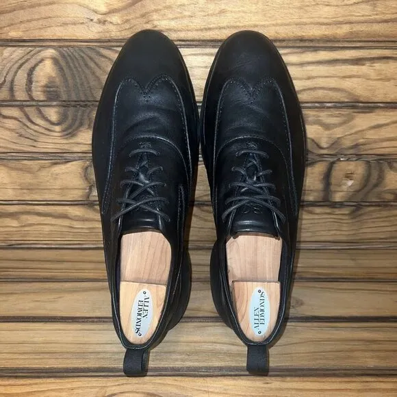 Cole Haan 3.ZeroGrand Mens Size 11 Wingtip Oxford Black Leather Shoes C28399‎