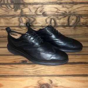 Cole Haan 3.ZeroGrand Mens Size 11 Wingtip Oxford Black Leather Shoes C28399‎