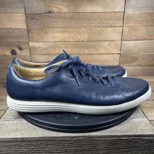 Cole Haan Grand Os Mens Crosscourt II Shoes Lace Up Leather Blue Size 11.5 M