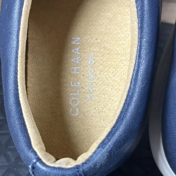 Cole Haan Grand Os Mens Crosscourt II Shoes Lace Up Leather Blue Size 11.5 M