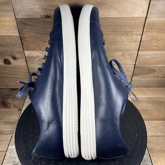 Cole Haan Grand Os Mens Crosscourt II Shoes Lace Up Leather Blue Size 11.5 M