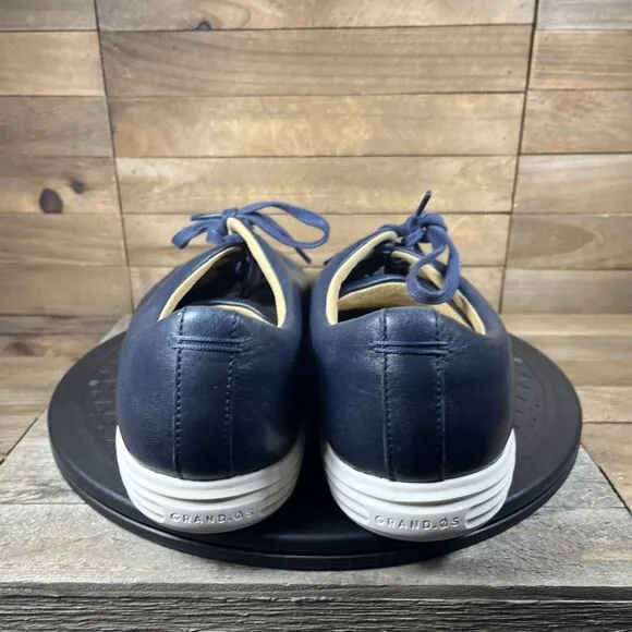 Cole Haan Grand Os Mens Crosscourt II Shoes Lace Up Leather Blue Size 11.5 M