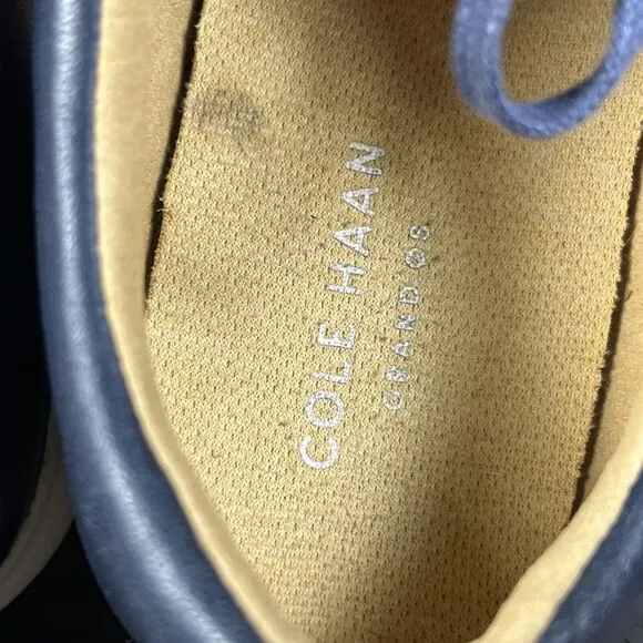 Cole Haan Grand Os Mens Crosscourt II Shoes Lace Up Leather Blue Size 11.5 M