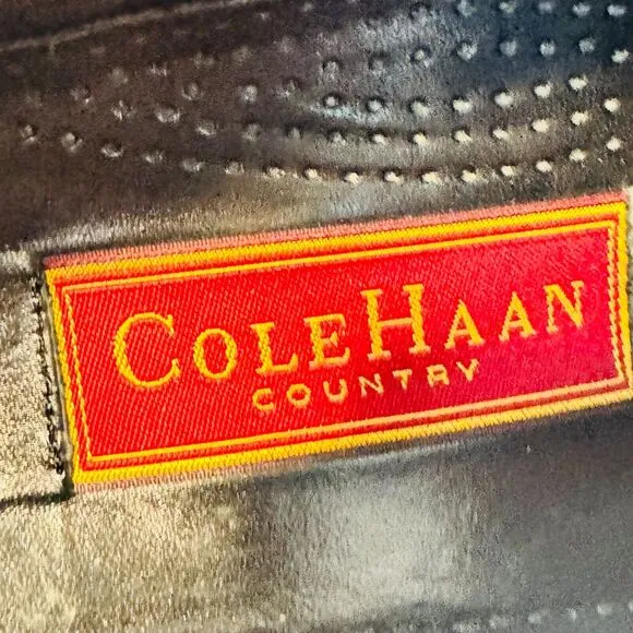 Cole Haan Loafers Mens 7 Wide Black Leather Penny Casual Vintage Country Shoes