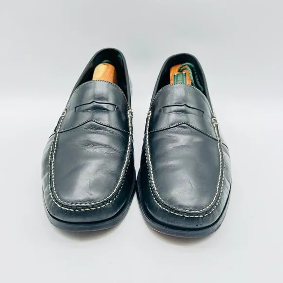 Cole Haan Loafers Mens 7 Wide Black Leather Penny Casual Vintage Country Shoes
