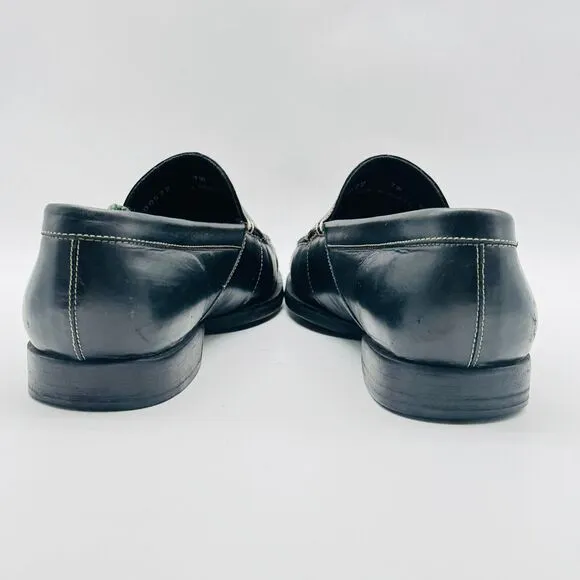 Cole Haan Loafers Mens 7 Wide Black Leather Penny Casual Vintage Country Shoes