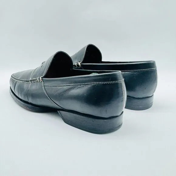 Cole Haan Loafers Mens 7 Wide Black Leather Penny Casual Vintage Country Shoes