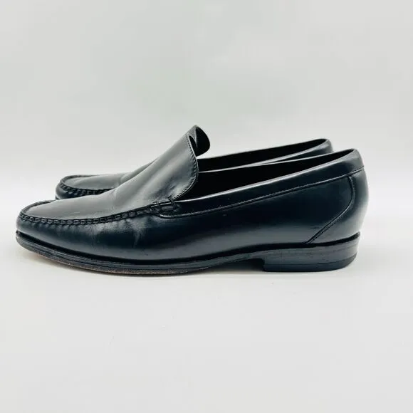 Cole Haan Loafers Mens 8.5 Black Leather Vintage Slip On Casual Comfort Shoes