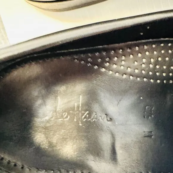 Cole Haan Loafers Mens 8.5 Black Leather Vintage Slip On Casual Comfort Shoes