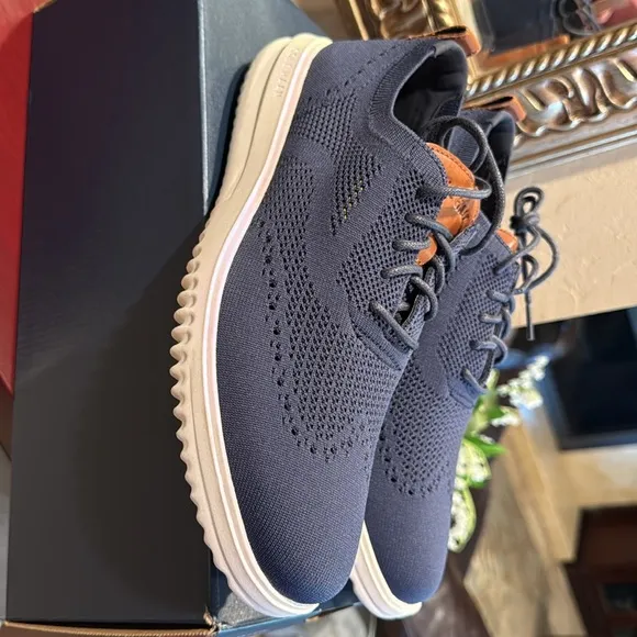 Cole Haan Men’s Grand  Stitchlite Men'sWingtip Oxford Shoes MarineBlue/Nimbus 9