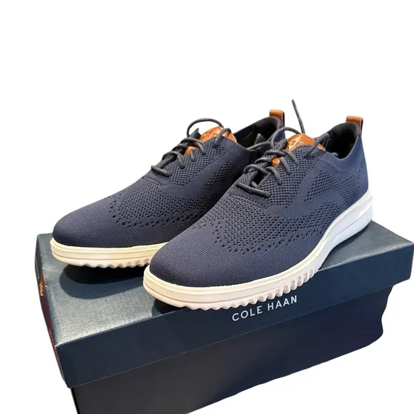 Cole Haan Men’s Grand  Stitchlite Men'sWingtip Oxford Shoes MarineBlue/Nimbus 9