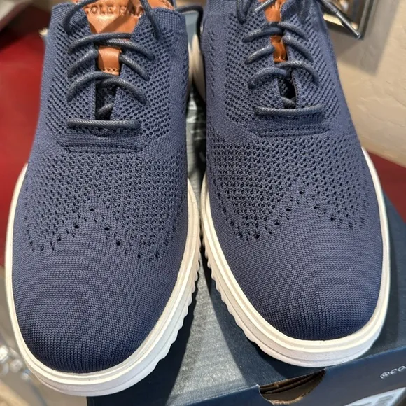 Cole Haan Men’s Grand  Stitchlite Men'sWingtip Oxford Shoes MarineBlue/Nimbus 9