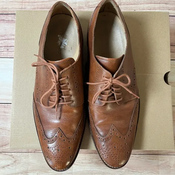 COLE HAAN Mens Shoes Sz. 10W‎  C12845 U I14  Grand OS Wingtip Leather Brown Wide