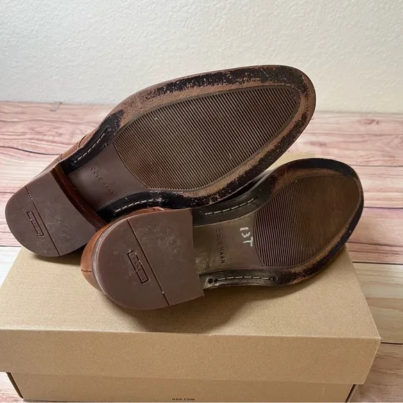 COLE HAAN Mens Shoes Sz. 10W‎  C12845 U I14  Grand OS Wingtip Leather Brown Wide