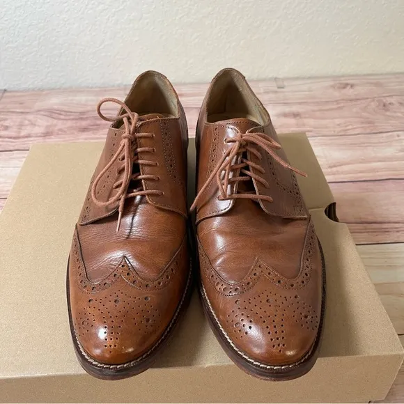 COLE HAAN Mens Shoes Sz. 10W‎  C12845 U I14  Grand OS Wingtip Leather Brown Wide