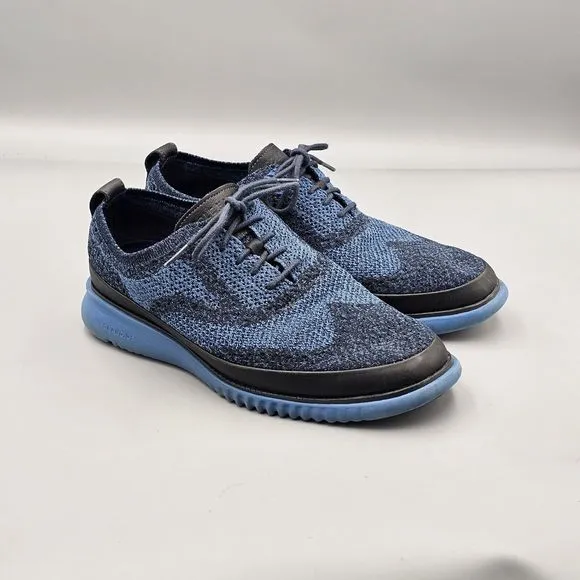 Cole Haan Men's Size 8 US GUC 2.Zerogrand Blue Stitchlite Laser Wing Oxfords
