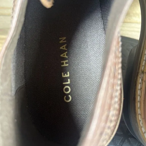 Cole Haan Mens Size US 8 Wide Davidson Grand Wingtip Oxford Brown Leather Shoes