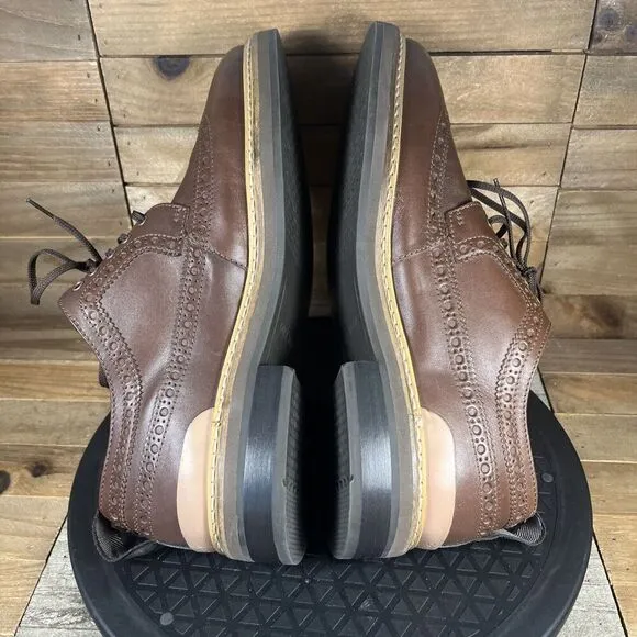 Cole Haan Mens Size US 8 Wide Davidson Grand Wingtip Oxford Brown Leather Shoes