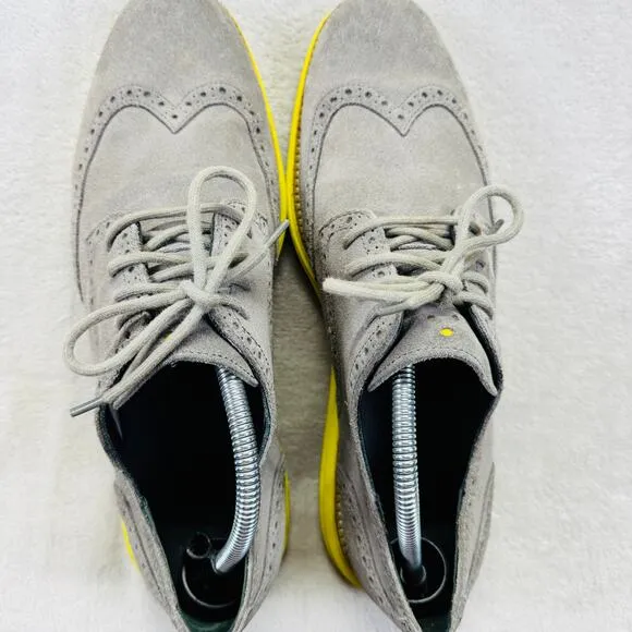 Cole Haan Shoes Men's 11 Gray Lunargrand WIngtip Suede Oxford Comfort c10226