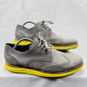 Cole Haan Shoes Men's 11 Gray Lunargrand WIngtip Suede Oxford Comfort c10226