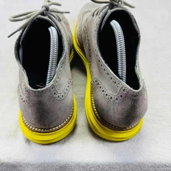 Cole Haan Shoes Men's 11 Gray Lunargrand WIngtip Suede Oxford Comfort c10226