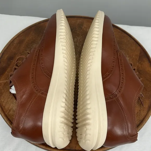 Cole Haan Shoes Mens 11 Wide Grand  Wingtip Oxford British Tan Leather Lace Up