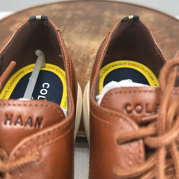 Cole Haan Shoes Mens 11 Wide Grand  Wingtip Oxford British Tan Leather Lace Up