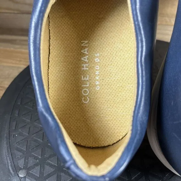 Cole Haan Grand Os Mens Crosscourt II Shoes Lace Up Leather Blue Size 12M