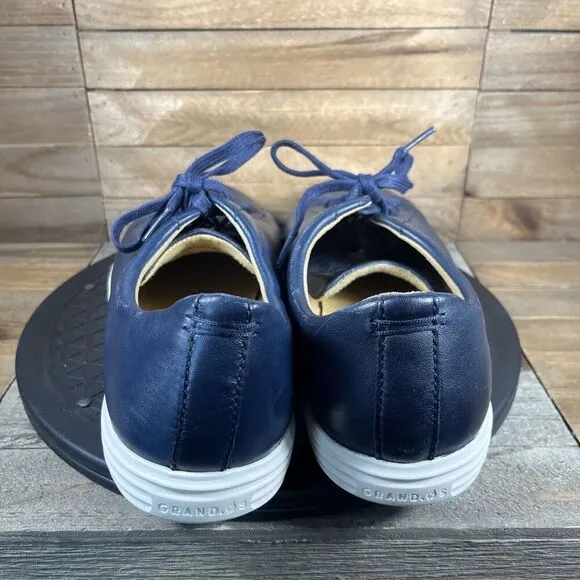 Cole Haan Grand Os Mens Crosscourt II Shoes Lace Up Leather Blue Size 12M