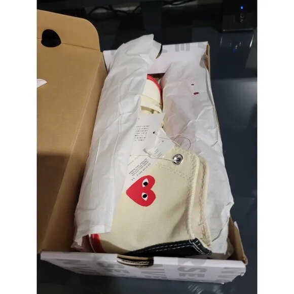 Converse Chuck Taylor All Star 70 Hi Comme Garcons PLAY Egret Red Mid Men's 5.5
