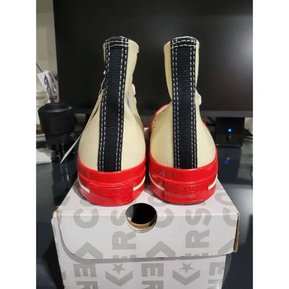 Converse Chuck Taylor All Star 70 Hi Comme Garcons PLAY Egret Red Mid Men's 5.5