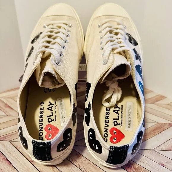 Converse Comme des Garçons Play Chuck 70 CDG OX Milk Black Mens 11 Womens 13
