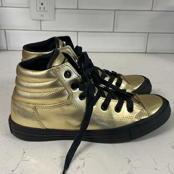 Converse CTAS Fresh HI Men's Size 7 Metallic Gold/Black Shoes Sneakers 152659C