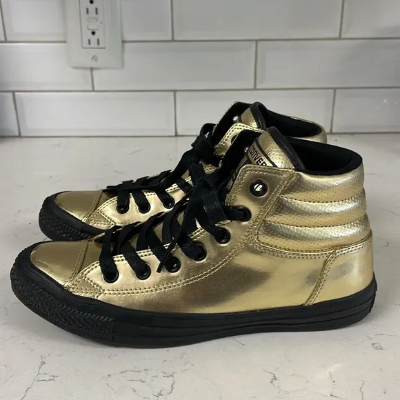 Converse CTAS Fresh HI Men's Size 7 Metallic Gold/Black Shoes Sneakers 152659C
