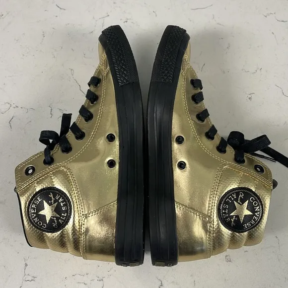 Converse CTAS Fresh HI Men's Size 7 Metallic Gold/Black Shoes Sneakers 152659C
