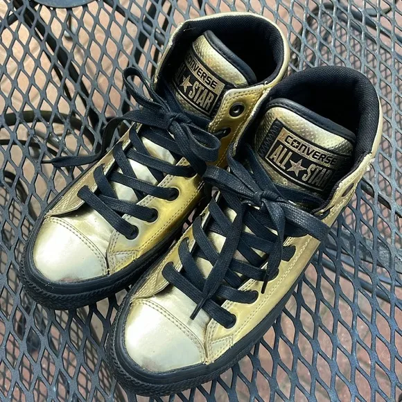 Converse CTAS Fresh HI Men's Size 7 Metallic Gold/Black Shoes Sneakers 152659C