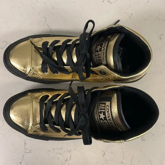 Converse CTAS Fresh HI Men's Size 7 Metallic Gold/Black Shoes Sneakers 152659C
