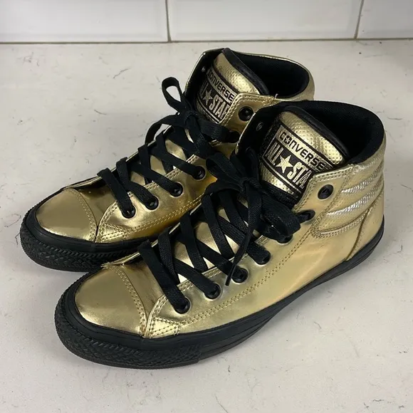 Converse CTAS Fresh HI Men's Size 7 Metallic Gold/Black Shoes Sneakers 152659C