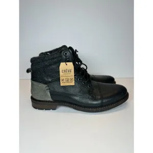 Crevo Men's Canton CV1825-001 Size 9.5 Black Leather Ankle Boots NEW